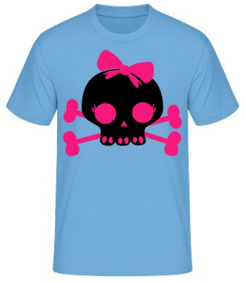 Boucle rose tête de mort emo - T-shirt standard Homme - Bleu clair - Devant