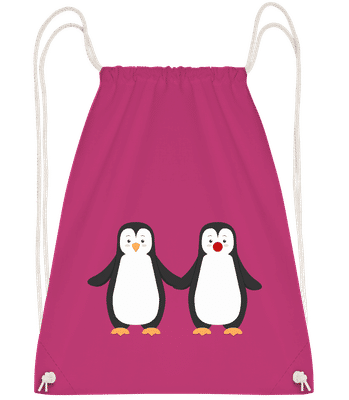 Couple Pingouin - Sac à dos Drawstring - Magenta - Vorn