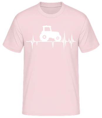 Tractor Heartbeat - Camiseta básica para hombre - Rosa - delante