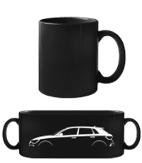 'Audi A3 Sportback (8Y)' Silhouette - Čierny hrnček - Čierna - Predné