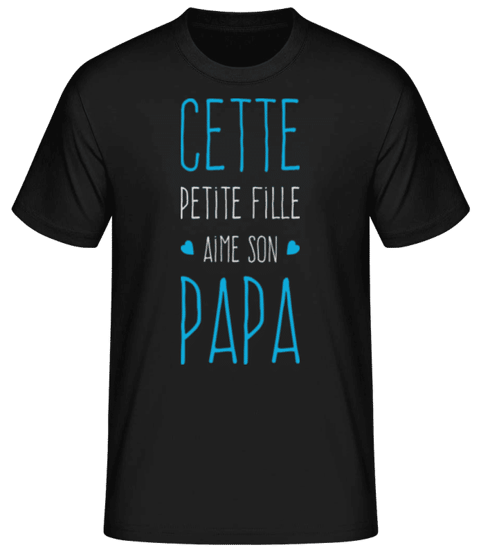 Aperçu: Cette Petite Fille Aime Son Papa - T-shirt standard Homme - Noir - Devant