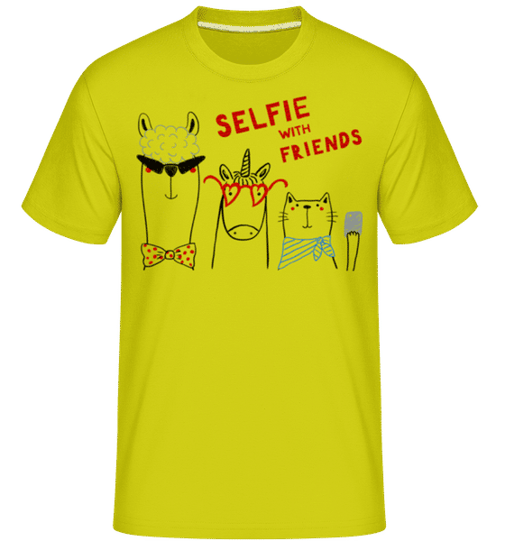 Aperçu: Selfie With Friends -  T-Shirt Shirtinator homme - Citron vert - Devant