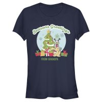 Disney Classics - Mickey Mouse - Pluto Greetings From Grandpa - Dámske Tričko - Namornícka modrá - Predné