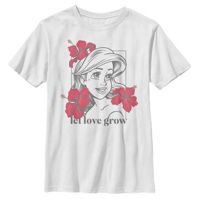 Disney - The Little Mermaid - Malá mořská víla Floral - Niños Camiseta - Blanco - delante