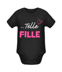 Telle Fille - Body manches courtes bio - Noir - Devant