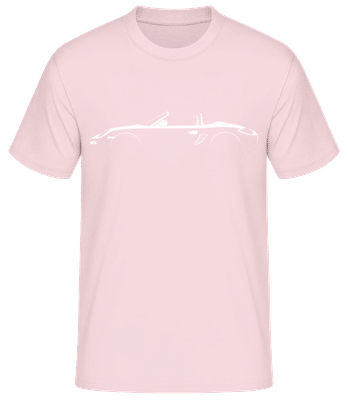 'Porsche Boxster (987)' Silhouette - Pánske basic tričko - Ružová - Predné