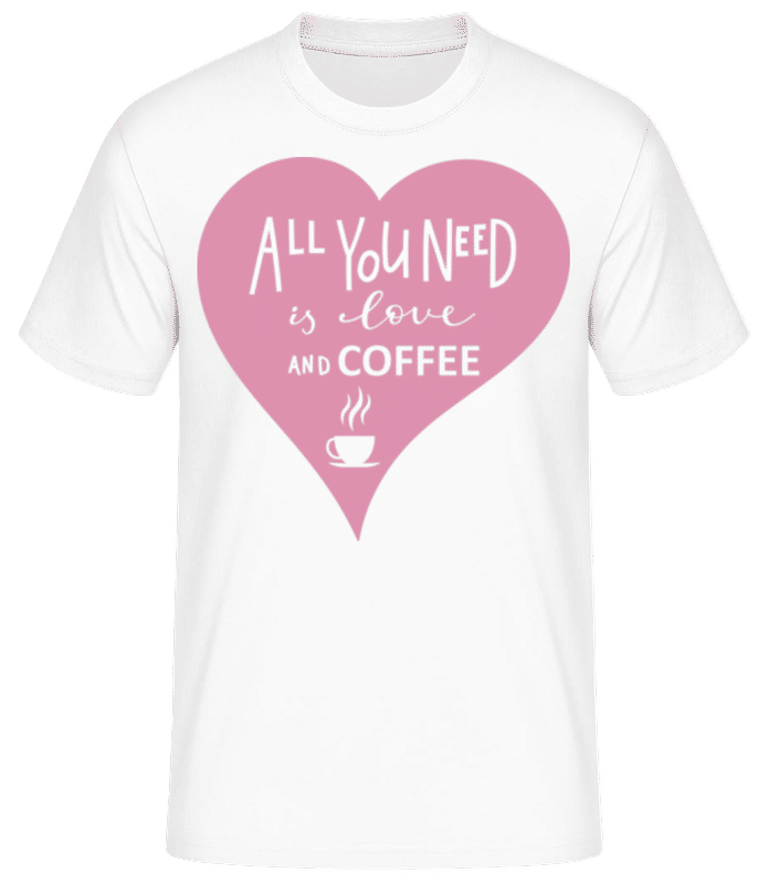 Preview: Love And Coffee - Men's Basic T-Shirt - White - Front