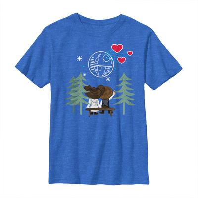 Star Wars - Han Solo & Princezna Leia Vday Leia - Valentine's Day - Kids T-Shirt - Heather royal blue - Front