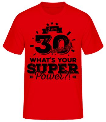 30 Years Super Power - Men's Basic T-Shirt - Red - Front