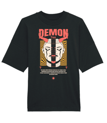 Demon - Unisex oversized bio tričko Stanley Stella - Černá - Napřed