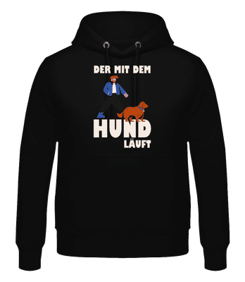Der Mit Dem Hund Läuft - Männer Hoodie - Schwarz - Vorne