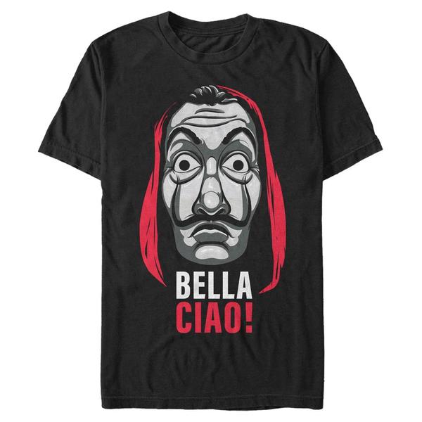 Preview: Netflix - Money Heist - Mask Bella Ciao - Men's T-Shirt - Black - Front