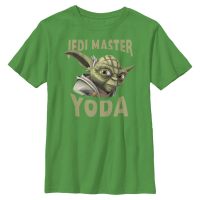 Star Wars - Klonové války - Yoda Face - Dětské Tričko - Irish green - Napřed