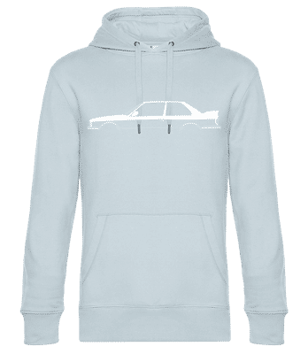 'BMW M3 E30' Silhouette - Unisex Premium Hoodie - Hellblau - Vorne
