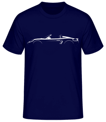 'Porsche 718 Boxster Sp. 982' Silhouette - Men's Basic T-Shirt - Navy - Front