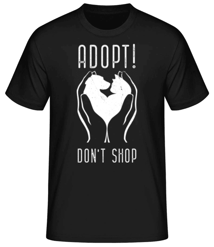 Preview: Adopt Dont Shop - Men's Basic T-Shirt - Black - Front