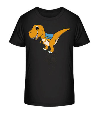 Dinosaure Sucré Avec Sac Á Dos - T-shirt bio Enfant Stanley Stella 2.0 - Noir - Devant