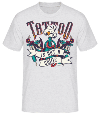 Tattoo Is Not A Crime - Camiseta básica para hombre - Gris moteado - delante