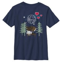 Star Wars - Han Solo & Princezna Leia Vday Leia - Día de San Valentín - Niños Camiseta - Marino - delante