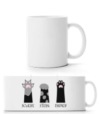 Schere Stein Papier - Panoramatasse - Weiß - Vorne