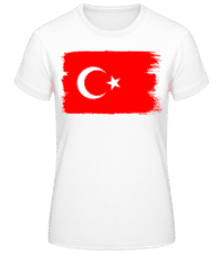 Turecká Vlajka - Dámske basic tričko - Biela - Predné