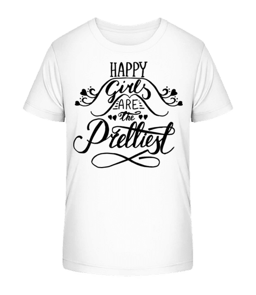 Aperçu: Happy Girls Are The Prettiest - T-shirt bio Enfant Stanley Stella 2.0 - Blanc - Devant