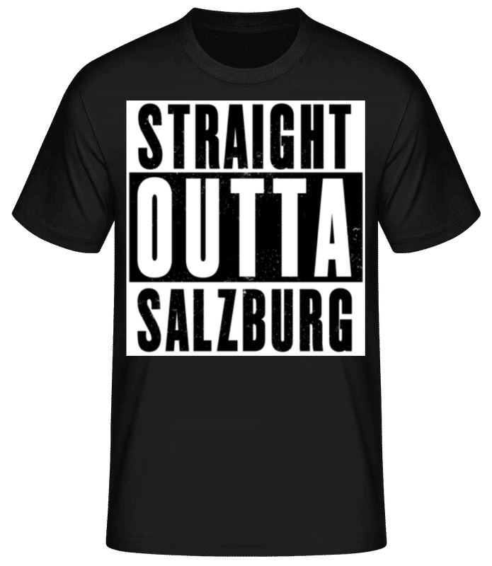 Vorschau: Straight Outta Salzburg Black - Männer Basic T-Shirt - Schwarz - Vorne