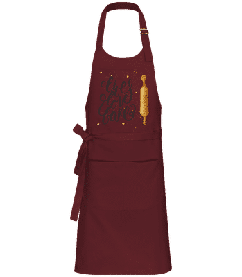 Live Love Bake - Professional Apron - Bordeaux - Front