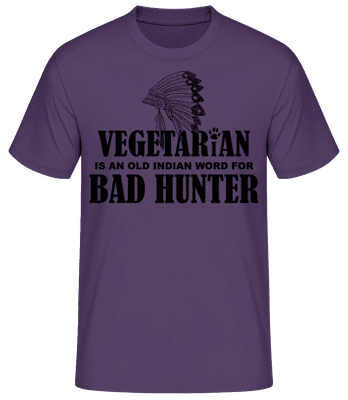 Vegetarian Bad Hunter Indian - Camiseta para hombre B&C - Lila - delante