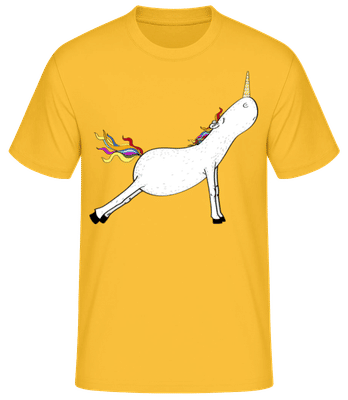 Stretched Yoga Unicorn - Men's B&C T-Shirt - Golden yellow - Front