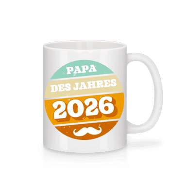 Papa des Jahres 2025 - Tasse - Weiß - Vorne