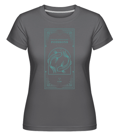 Art Déco Signe Astrologique Poissons -  T-shirt Shirtinator femme - Anthracite - Devant