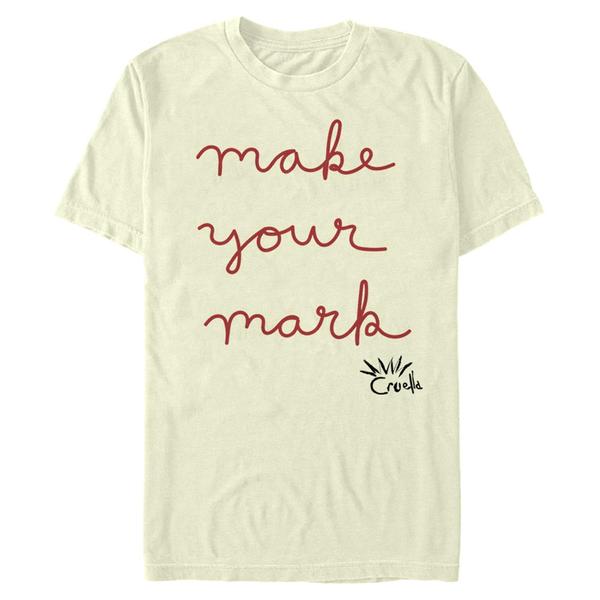 Aperçu: Disney Classics - Cruella - Text Make Your Mark - Homme T-shirt - Crème - Devant