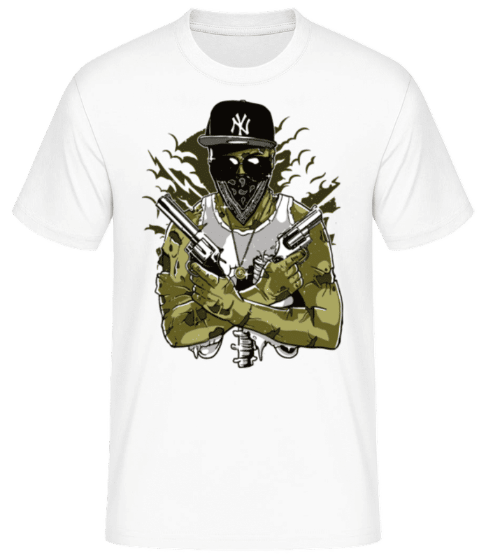 Vorschau: Gangsta Zombie - Männer Basic T-Shirt - Weiß - Vorne