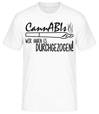 CannABIs Durchgezogen - Männer Basic T-Shirt - Weiß - Vorne