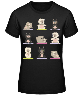 Lama Joga - Dámske basic tričko - Čierna - Predné