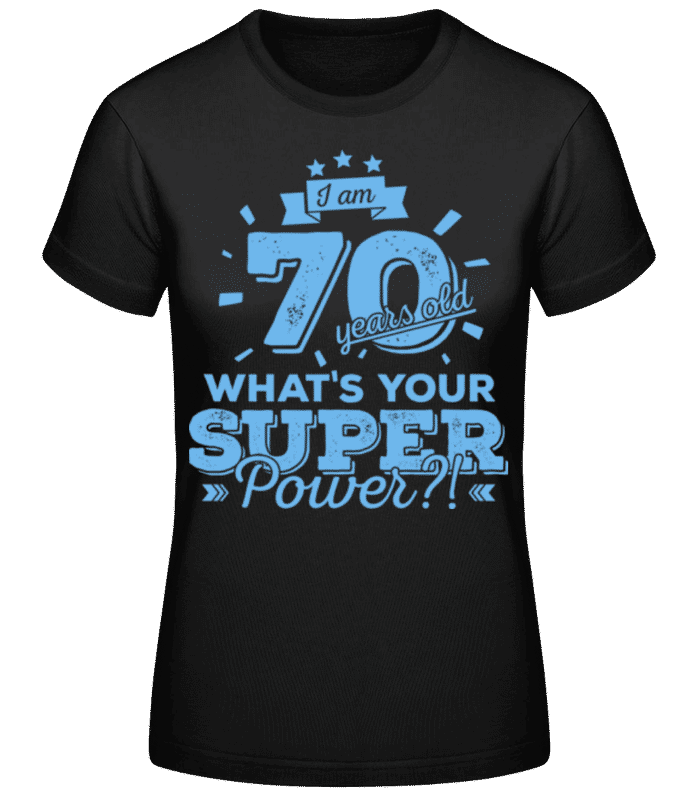 Vista previa: 70 Years Super Power - Camiseta para mujer B&C - Negro - delante