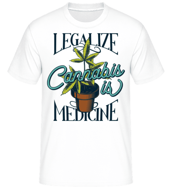 Aperçu: Cannabis Is Medicine -  T-Shirt Shirtinator homme - Blanc - Devant