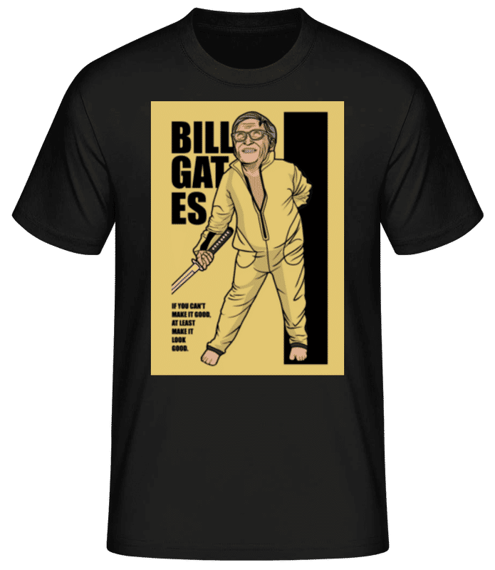 Vorschau: Bill Gates - Männer Basic T-Shirt - Schwarz - Vorne