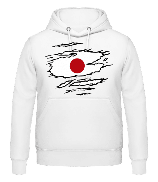 Aperçu: Flag à raccourci le Japon - Sweat à capuche Homme - Blanc - Devant