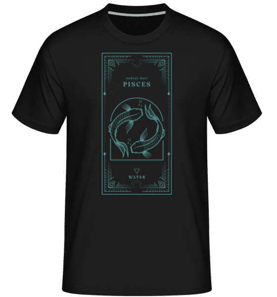 Aperçu: Art Deco Zodiac Sign Pisces -  T-Shirt Shirtinator homme - Noir - Devant