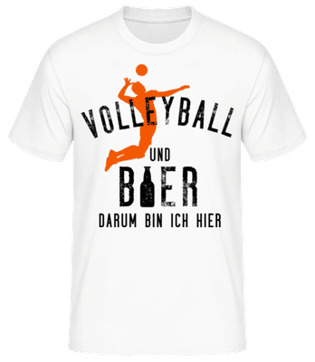 Volleyball Und Bier - Männer Basic T-Shirt - Weiß - Vorne