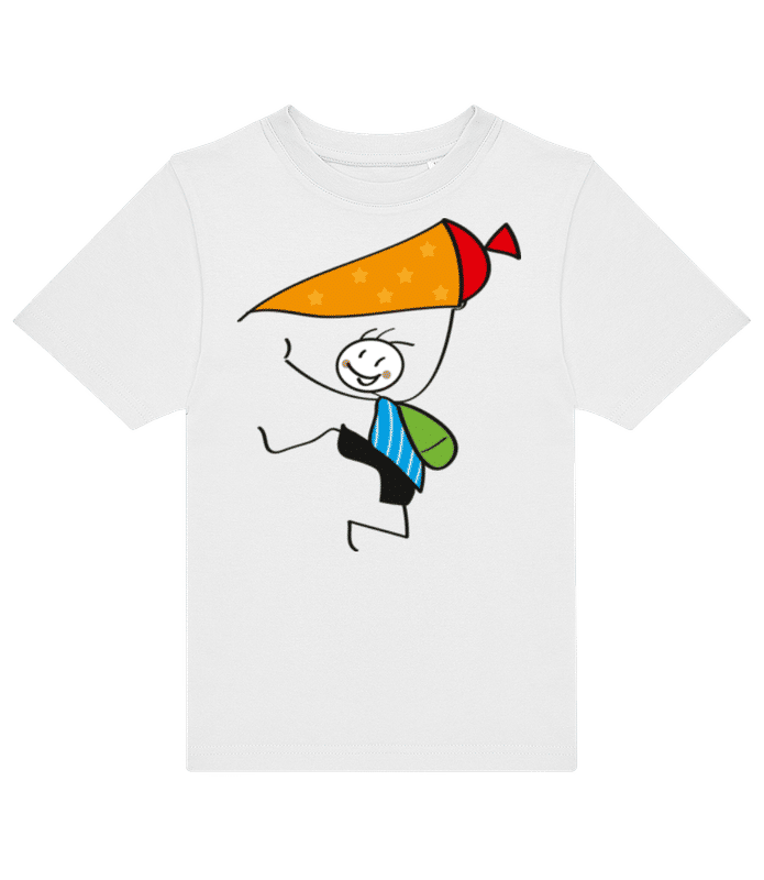 Vorschau: Kind Mit Sternchen-Schultüte - Kinder T-Shirt B&C - Weiß - Vorne