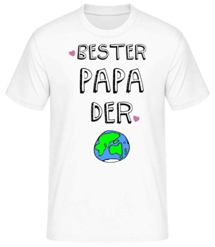 Vorschau: Bester Papa Der Welt Planet - Männer Basic T-Shirt - Weiß - Vorne