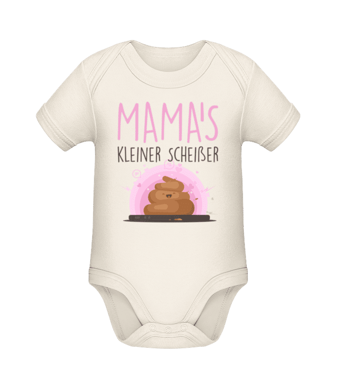 Vorschau: Mama's Kleiner Scheißer - Baby Bio Strampler - Creme - Vorne