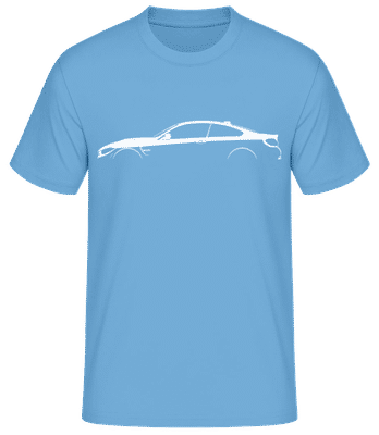 'BMW M4 Coupe F82' Silhouette - T-shirt standard Homme - Bleu clair - Devant
