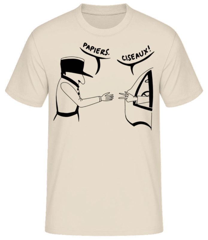 Aperçu: Papiers Ciseaux - T-shirt standard Homme - Crème - Devant