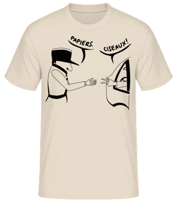 Papiers Ciseaux - T-shirt standard Homme - Crème - Devant