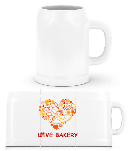 Vorschau: Love Bakery - Bierkrug - Weiß - Vorne