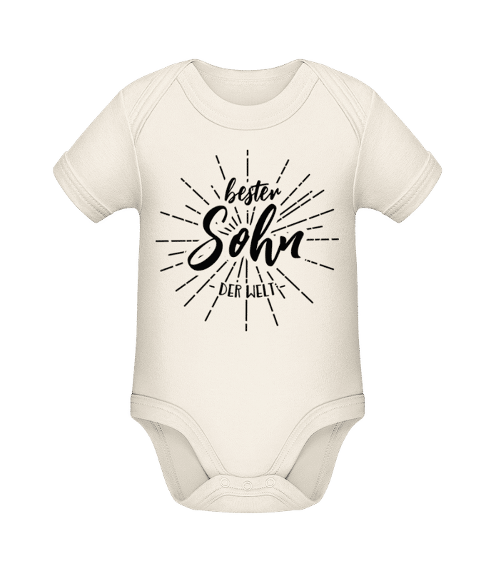 Vorschau: Bester Sohn Der Welt - Baby Bio Strampler - Creme - Vorne